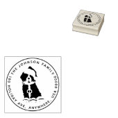 Vakantie Berner MT Hond Custom Round Retour Adres Rubberstempel (Gestempeld)