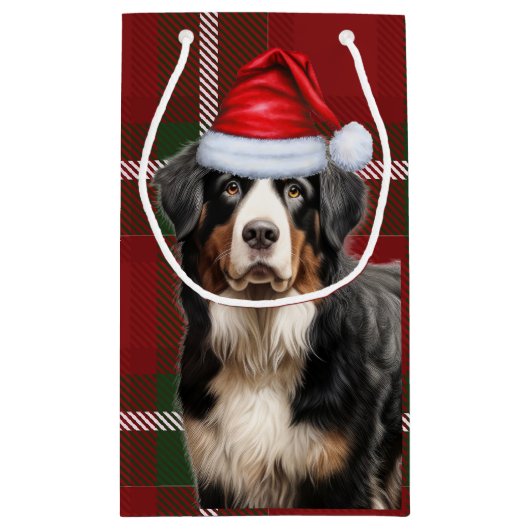 Vakantie Berner Sennenhond Fun Plaid Kerstmis Klein Cadeauzakje (Achterkant)