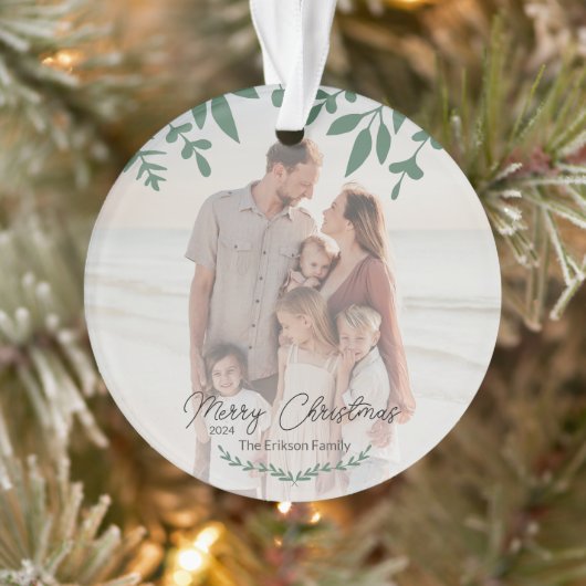 Vakantie Bestemming Familiefoto Kerstmis Ornament (Boom)