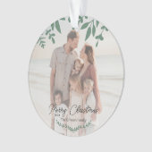 Vakantie Bestemming Familiefoto Kerstmis Ornament (voorkant)