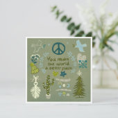 Vakantie bevestiging Vrede Liefde Strand cadeaubon Feestdagenkaart (Staand voorkant)