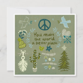 Vakantie bevestiging Vrede Liefde Strand cadeaubon Feestdagenkaart