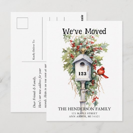 Vakantie Bewegende Aankondiging Briefkaart (Voorkant / Achterkant)