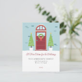 Vakantie Bewegende Aankondiging Kerstmis Kaart (Staand voorkant)