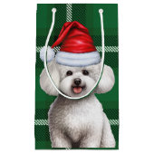 Vakantie Bichon Frise Dog Green Plaid Kerstmis Klein Cadeauzakje (Voorkant)
