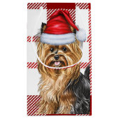 Vakantie Biewer Terriër Hond Red Plaid Kerstmis Klein Cadeauzakje (Achterkant)