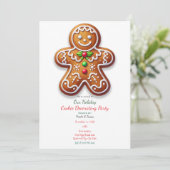 Vakantie Big Gingerbread Cookie Decorating Party Kaart (Staand voorkant)