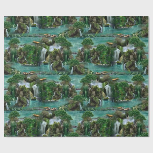 Vakantie bij het Magical Fantasy Lake Cadeaupapier (Vlak)