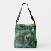 Vakantie bij het Magical Fantasy Lake Crossbody Tas (Achterkant)