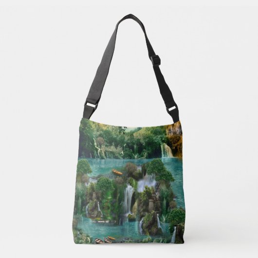 Vakantie bij het Magical Fantasy Lake Crossbody Tas (Voorkant)