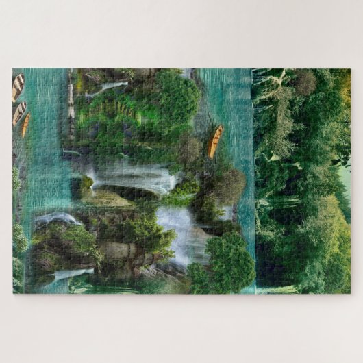 Vakantie bij het Magical Fantasy Lake Legpuzzel (Horizontaal)