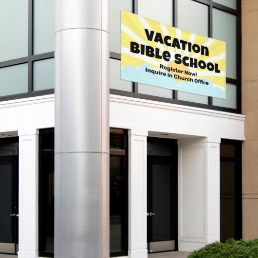 Vakantie Bijbel School Banner (Buitenkant Gebouw)