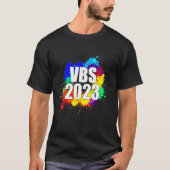 Vakantie Bijbel School Crew 2023 Verf Splatter I L T-shirt (Voorkant)