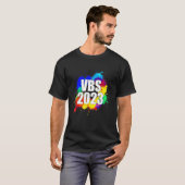Vakantie Bijbel School Crew 2023 Verf Splatter I L T-shirt (Voorkant volledig)