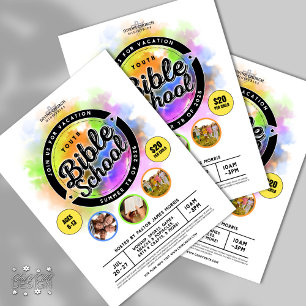 Vakantie Bijbel School Kerk Zomer Evenement Flyer
