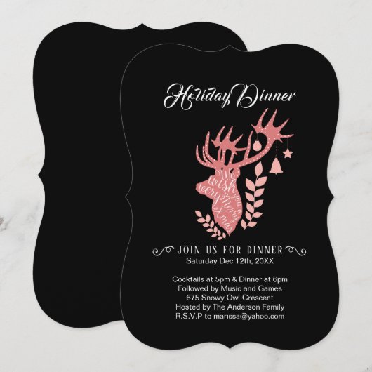 Vakantie binnenuitnodiging kaart (Voorkant / Achterkant)