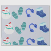 Vakantie blauw cadeaupapier (Vlak)