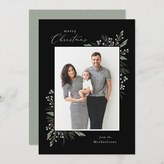 Vakantie bloeit feestdagenkaart (Voorkant / Achterkant)