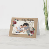 Vakantie Bloemen 2 Foto gevouwen Kerstmis Feestdagen Kaart (Voorkant)