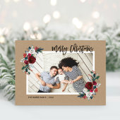 Vakantie Bloemen 2 Foto gevouwen Kerstmis Feestdagen Kaart