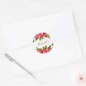Vakantie Bloemen bruiloft gunst dank u Ronde Sticker (Envelop)