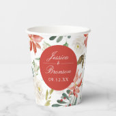 Vakantie Bloemen Feestelijke Kerst Bruiloft Papier Papieren Bekers (Achterkant)