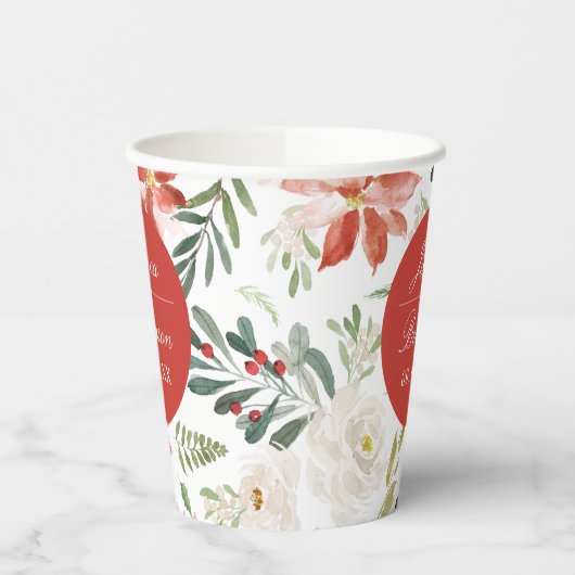 Vakantie Bloemen Feestelijke Kerst Bruiloft Papier Papieren Bekers (Links)