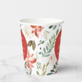 Vakantie Bloemen Feestelijke Kerst Bruiloft Papier Papieren Bekers (Rechts)