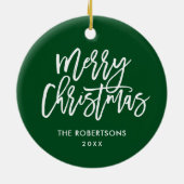 Vakantie Bloemen Kerst Krans Gepersonaliseerde Fot Keramisch Ornament (Achterkant)