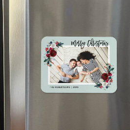 Vakantie Bloemen Kerstfoto magneet