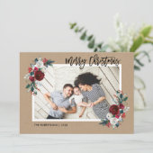 Vakantie Bloemen Kerstkaart (Staand voorkant)