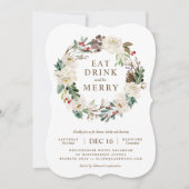 Vakantie Bloemen krans Party uitnodiging (Voorkant)