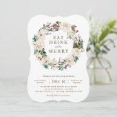 Vakantie Bloemen krans Party uitnodiging (Staand voorkant)