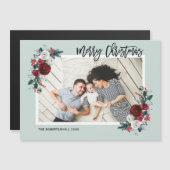 Vakantie Bloemen Magnetische Kerstkaart (Voorkant / Achterkant)