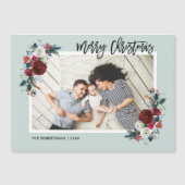 Vakantie Bloemen Magnetische Kerstkaart (Voorkant)