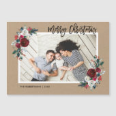 Vakantie Bloemen Magnetische Kerstkaart (Voorkant)