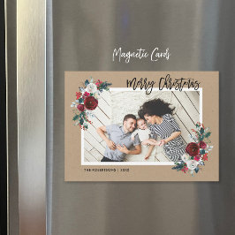 Vakantie Bloemen Magnetische Kerstkaart