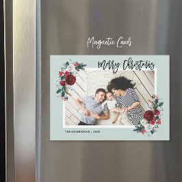 Vakantie Bloemen Magnetische Kerstkaart