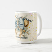 Vakantie Bloemen met Bow Vrolijke Kerstvakantie Koffiemok (Voorkant rechts)