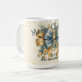 Vakantie Bloemen met Bow Vrolijke Kerstvakantie Koffiemok (Voorkant links)