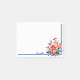 Vakantie Bloemen Voeg Ontvangers Naam Kantoor Gift Post-it® Notes