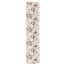 Vakantie Bloemen Waterverf rood, groen beige, Korte Tafelloper
