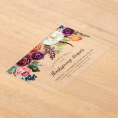 Vakantie Bloemen Winter Wedding Acryl Uitnodigingen (Laagn)