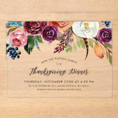 Vakantie Bloemen Winter Wedding Acryl Uitnodigingen (Voorkant)