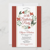 Vakantie Bloemenkrans 40ste Verjaardagsfeest Kaart (Voorkant)