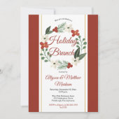 Vakantie Bloemenkrans Kerstvakantie Brunch Kaart (Voorkant)