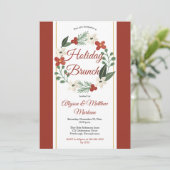 Vakantie Bloemenkrans Kerstvakantie Brunch Kaart (Staand voorkant)