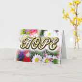 Vakantie bloemenontwerp met HOPE geschreven in het Kaart (Gele Bloem)