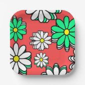 Vakantie Bloom: Feestelijke Rode & Groene Papier B Papieren Bordje (Voorkant)