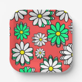 Vakantie Bloom: Feestelijke Rode & Groene Papier B Papieren Bordje (Voorkant)